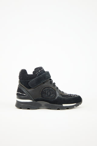 Chanel Suede CC High Top Sneaker