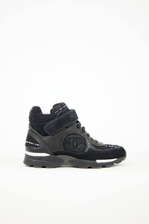 Chanel Suede CC High Top Sneaker