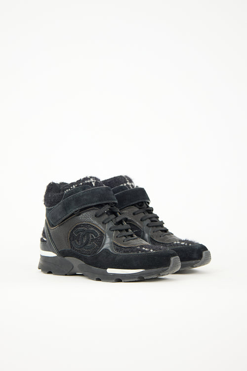 Chanel Suede CC High Top Sneaker