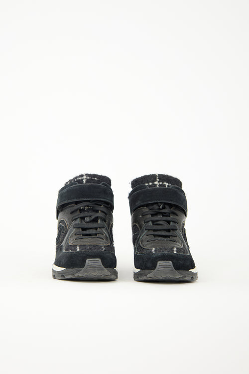 Chanel Suede CC High Top Sneaker