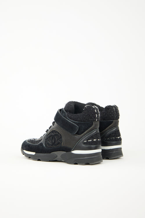 Chanel Suede CC High Top Sneaker