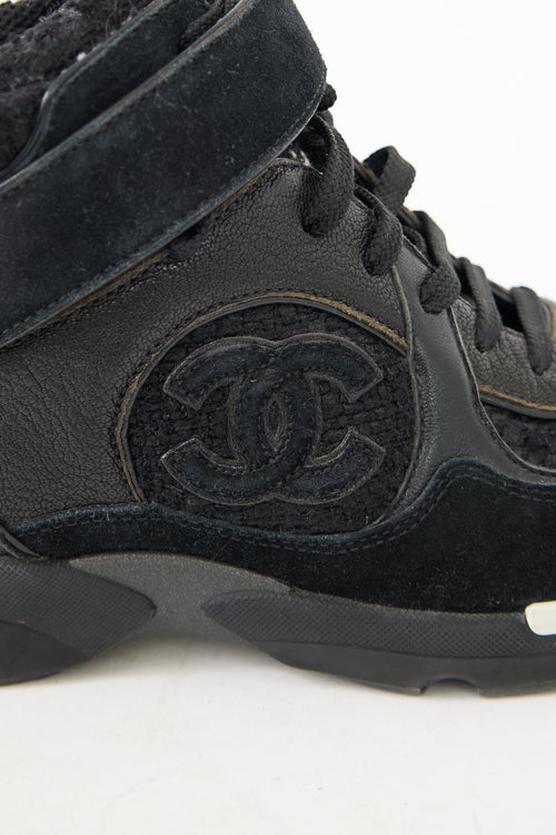 Chanel Suede CC High Top Sneaker