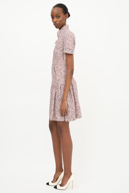 Chanel Tweed Stand Collar Dress