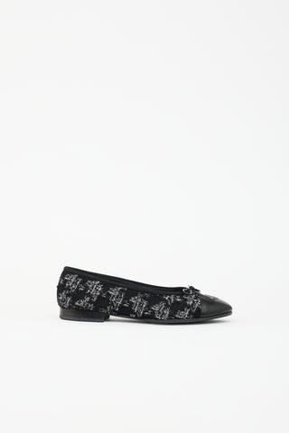 Chanel Tweed CC Ballet Flat