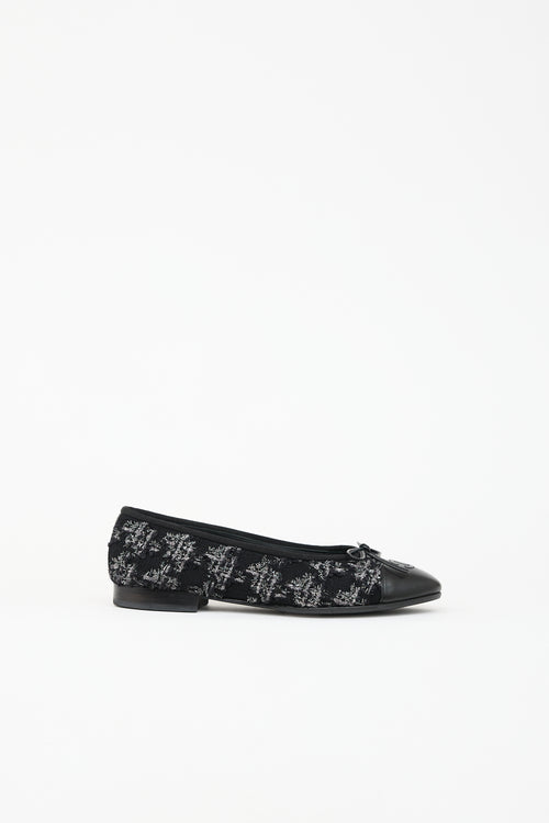 Chanel Tweed CC Ballet Flat