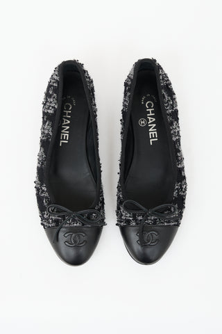 Chanel Tweed CC Ballet Flat