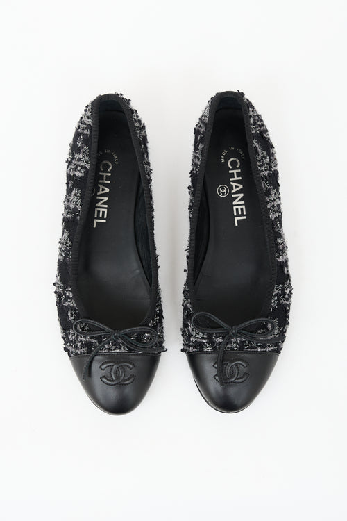 Chanel Tweed CC Ballet Flat