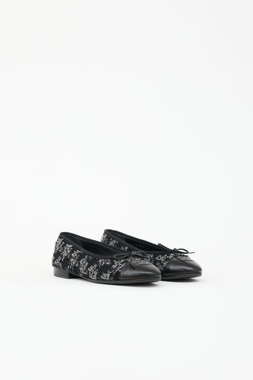 Chanel Tweed CC Ballet Flat