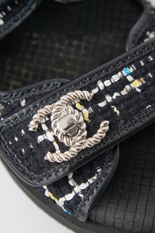 Chanel Tweed CC Dad Sandal