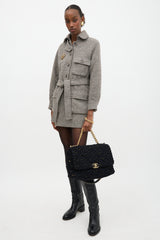Chanel Tweed Maxi 19 Flap Bag
