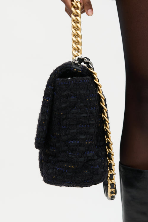 Chanel Tweed Maxi 19 Flap Bag