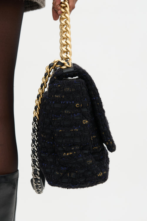Chanel Tweed Maxi 19 Flap Bag
