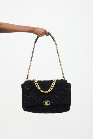 Chanel Tweed Maxi 19 Flap Bag