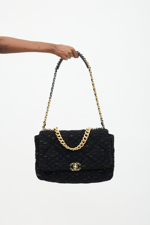 Chanel Tweed Maxi 19 Flap Bag