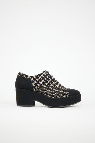 Chanel Tweed Platform Oxford