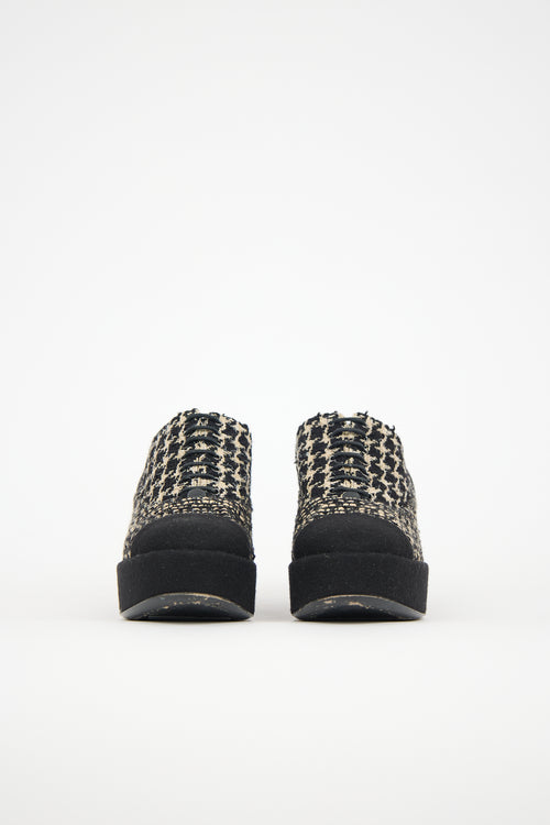 Chanel Tweed Platform Oxford