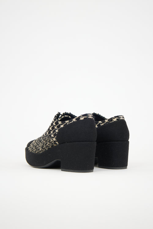 Chanel Tweed Platform Oxford