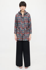 Chanel Tweed Print Windbreaker Jacket