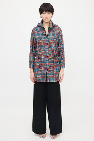 Chanel Tweed Print Windbreaker Jacket