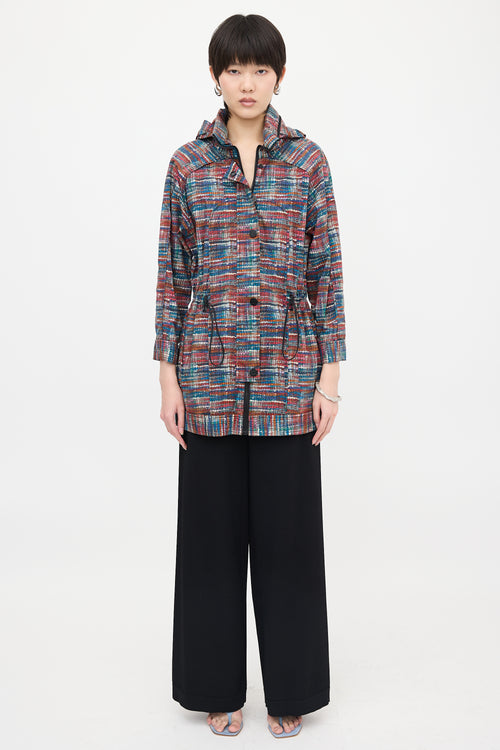 Chanel Tweed Print Windbreaker Jacket