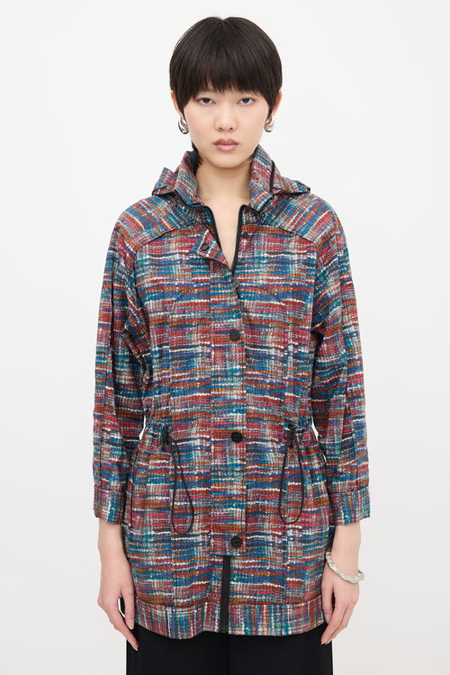 Chanel Tweed Print Windbreaker Jacket