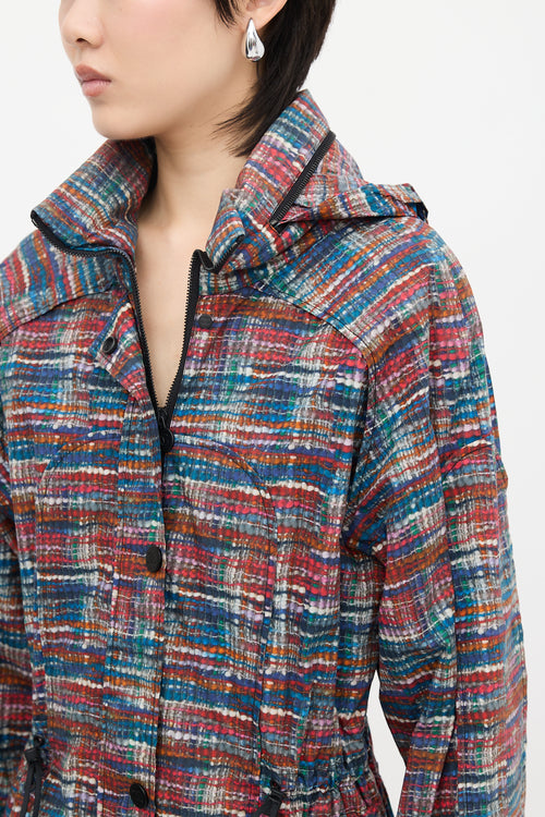 Chanel Tweed Print Windbreaker Jacket