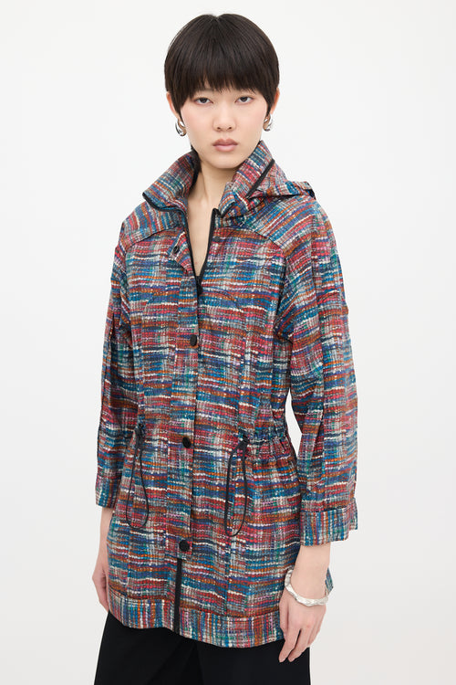 Chanel Tweed Print Windbreaker Jacket