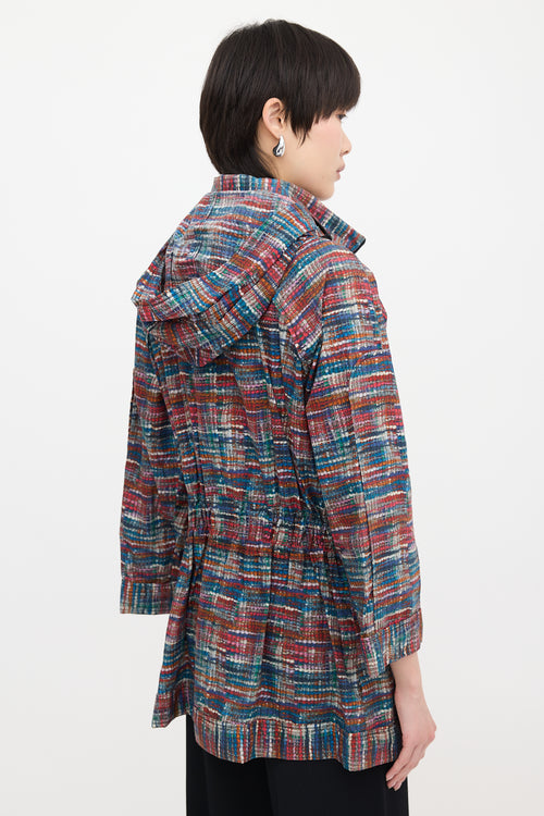 Chanel Tweed Print Windbreaker Jacket