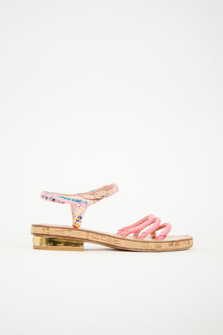 Chanel Tweed & Cork CC Sandal