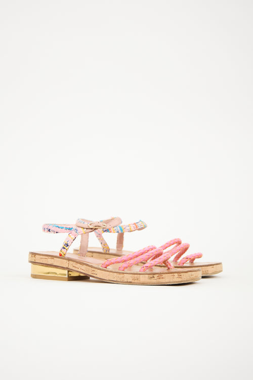 Chanel Tweed & Cork CC Sandal