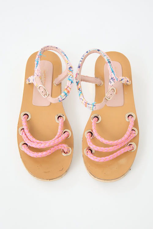 Chanel Tweed & Cork CC Sandal