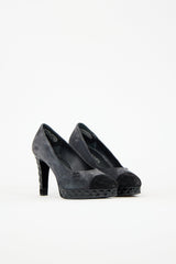 Chanel Two Tone Suede CC Pump