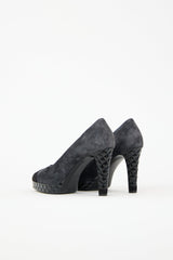 Chanel Two Tone Suede CC Pump