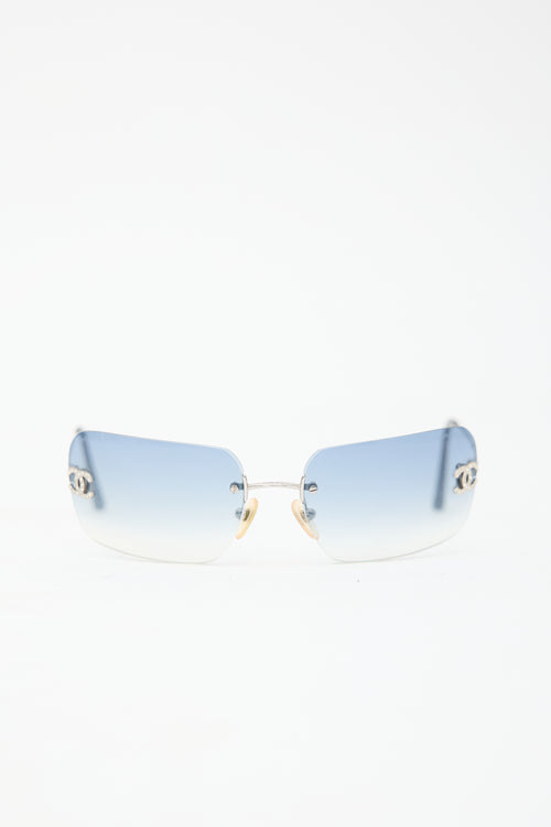 Chanel Vintage 4017D Rimless CC Sunglasses