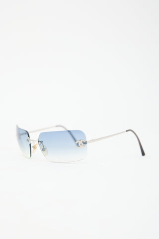 Chanel Vintage 4017D Rimless CC Sunglasses
