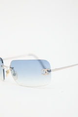 Chanel Vintage 4017D Rimless CC Sunglasses