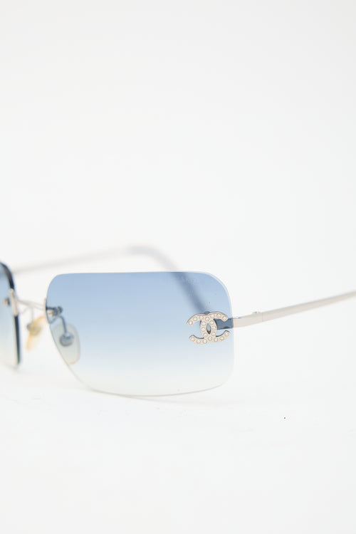 Chanel Vintage 4017D Rimless CC Sunglasses