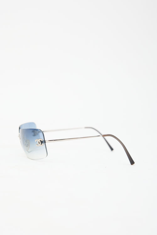 Chanel Vintage 4017D Rimless CC Sunglasses
