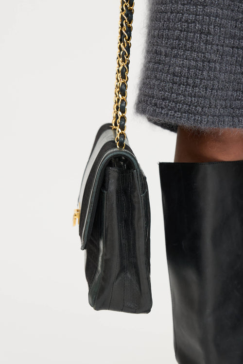 Chanel 1960's Leather Jersey Flap Bag