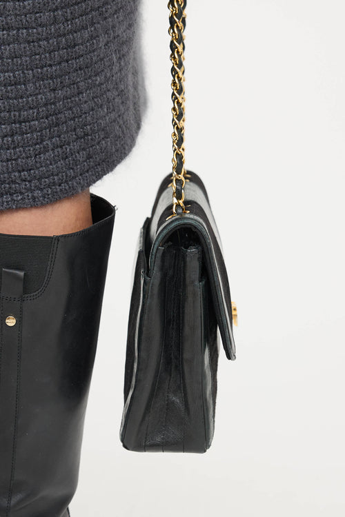 Chanel 1960's Leather Jersey Flap Bag