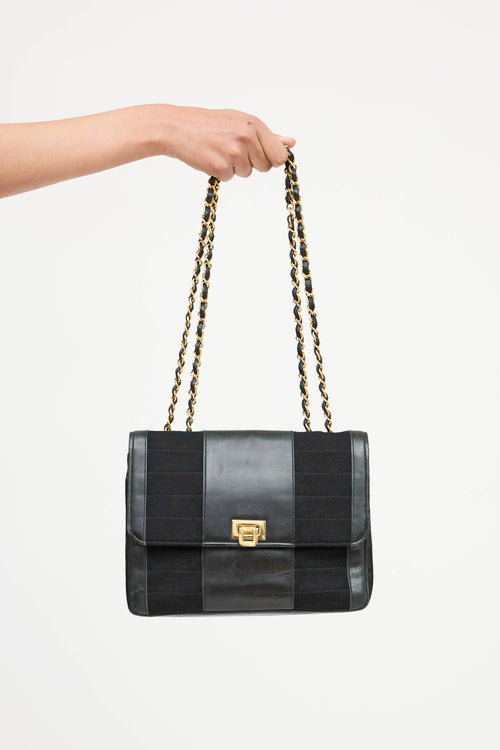 Chanel 1960's Leather Jersey Flap Bag