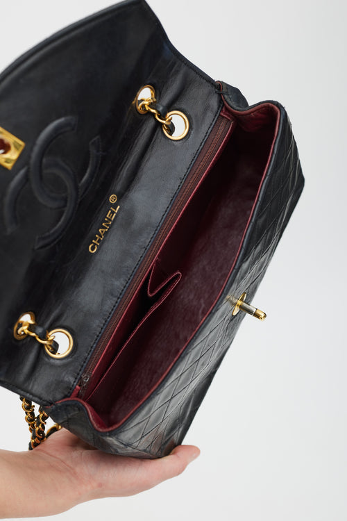Chanel Vintage Black Quilted CC Flap Bag
