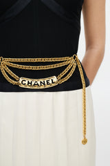 Chanel Vintage Gold Multi Chain Logo Belt