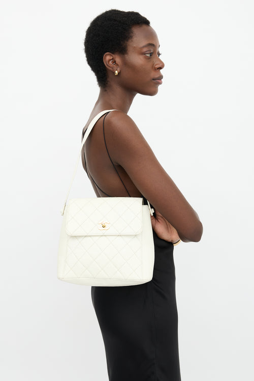 Chanel Vintage Leather CC Shoulder Bag