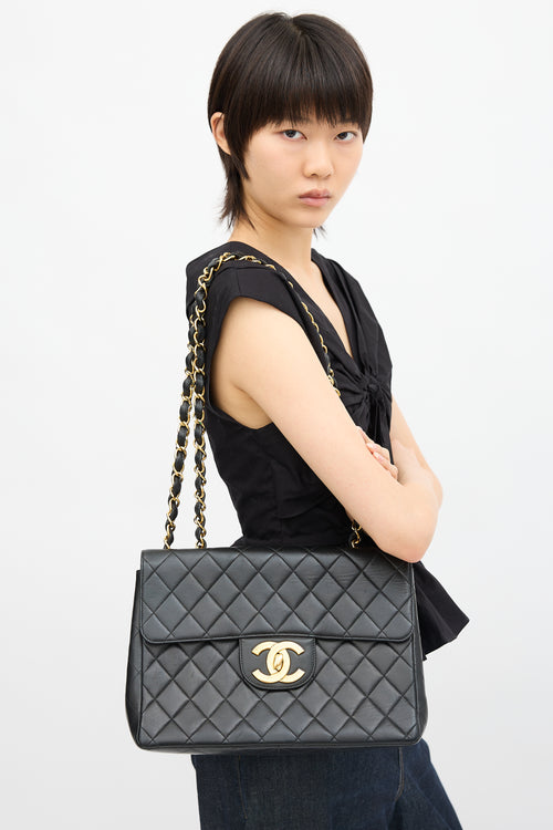 Chanel Vintage Leather Jumbo XL Classic Flap Bag