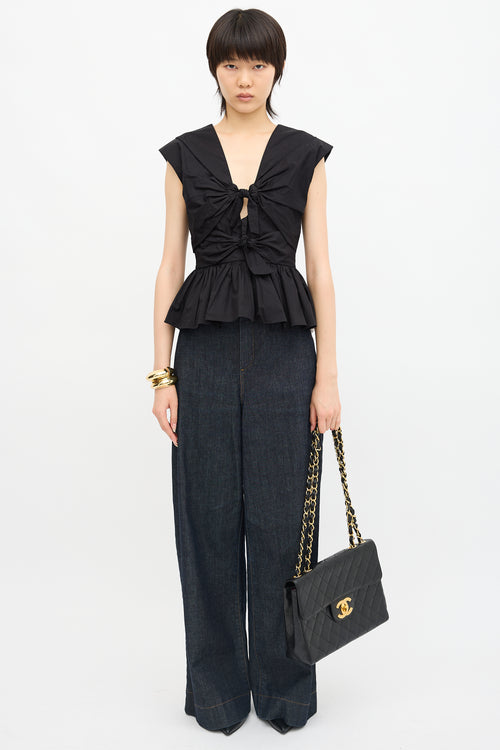 Chanel Vintage Leather Jumbo XL Classic Flap Bag