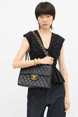 Chanel Vintage Leather Jumbo XL Classic Flap Bag