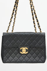 Chanel Vintage Leather Jumbo XL Classic Flap Bag