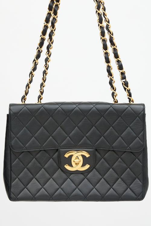 Chanel Vintage Leather Jumbo XL Classic Flap Bag