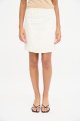 Chanel Vintage Linen Pencil Skirt